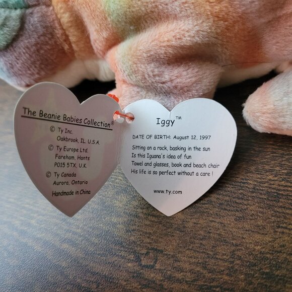 Ty Beanie Babies Hissy The Snake Rainbow Iggy Tie Dye Vintage NWT Price Is Firm - Picture 6 of 12